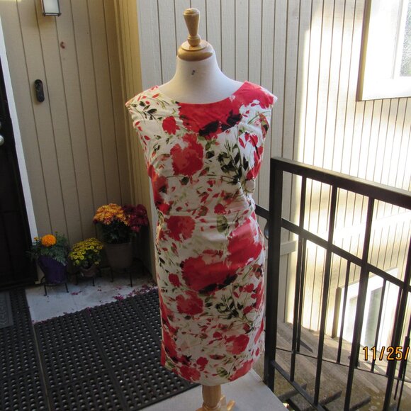 #625  WOMAN'S FLORAL COTTON DRESS BY KALIKO  (SIZE 12W) - Picture 1 of 3